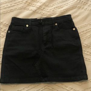 Free People Black Denim Skirt